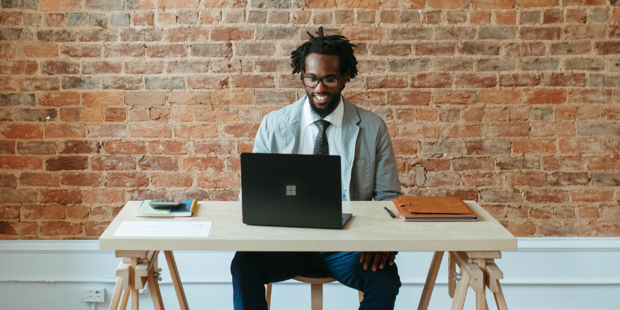 Professional on Laptop